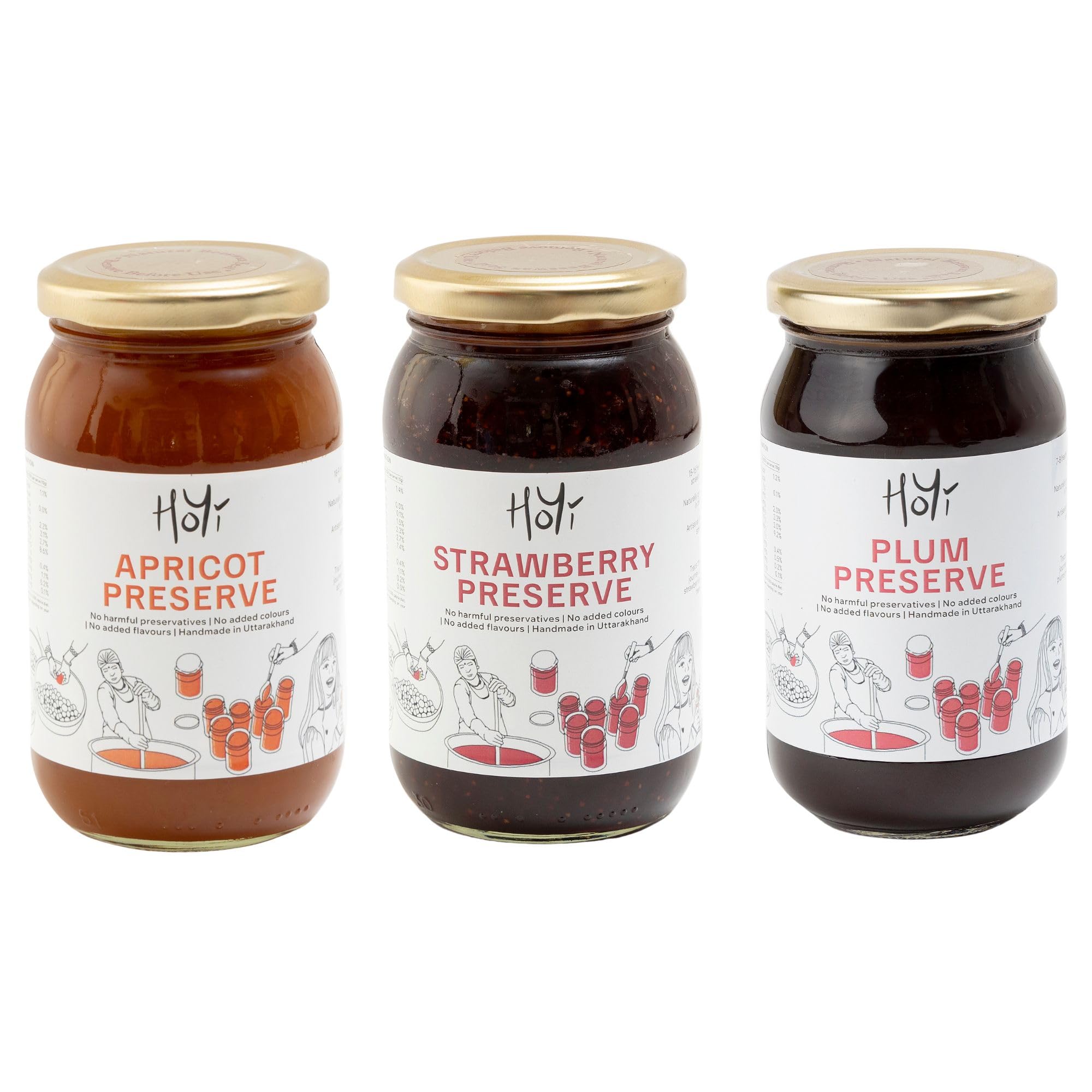 HoYi Strawberry, Apricot & Plum Preserve Fruit Jam | 100% Natural, Fresh, Tasty and Chunky Jam | No Chemical Preservatives | No Added Colors or Flavours | 62% Real Fresh Fruit | Combo Pack of 3, 250gm (B0D9YL9FN4) Amazon Price History, Amazon Price Tracker