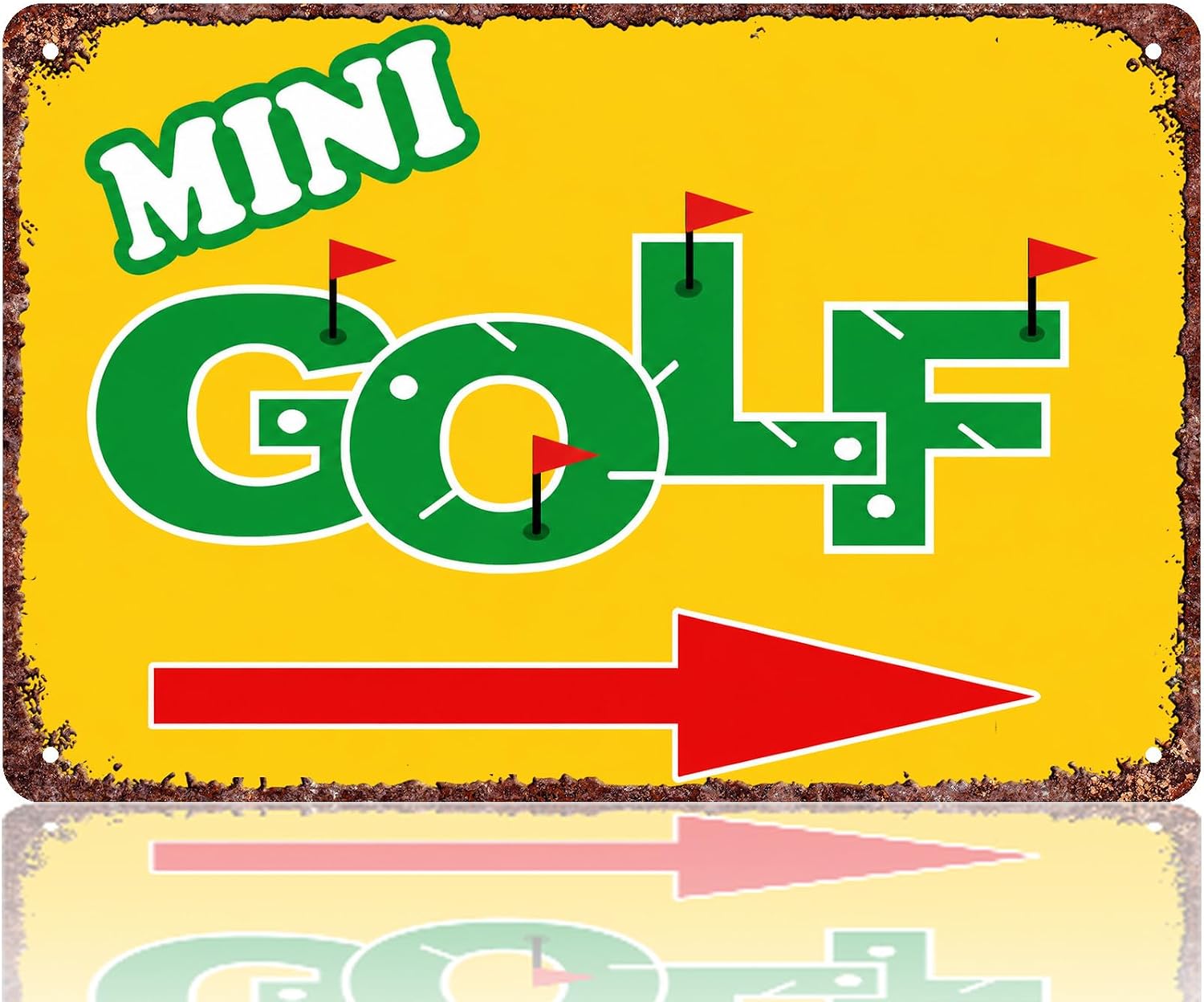 Retro Mini Golf Personalized Metal Signs Decor 8x12 Inch