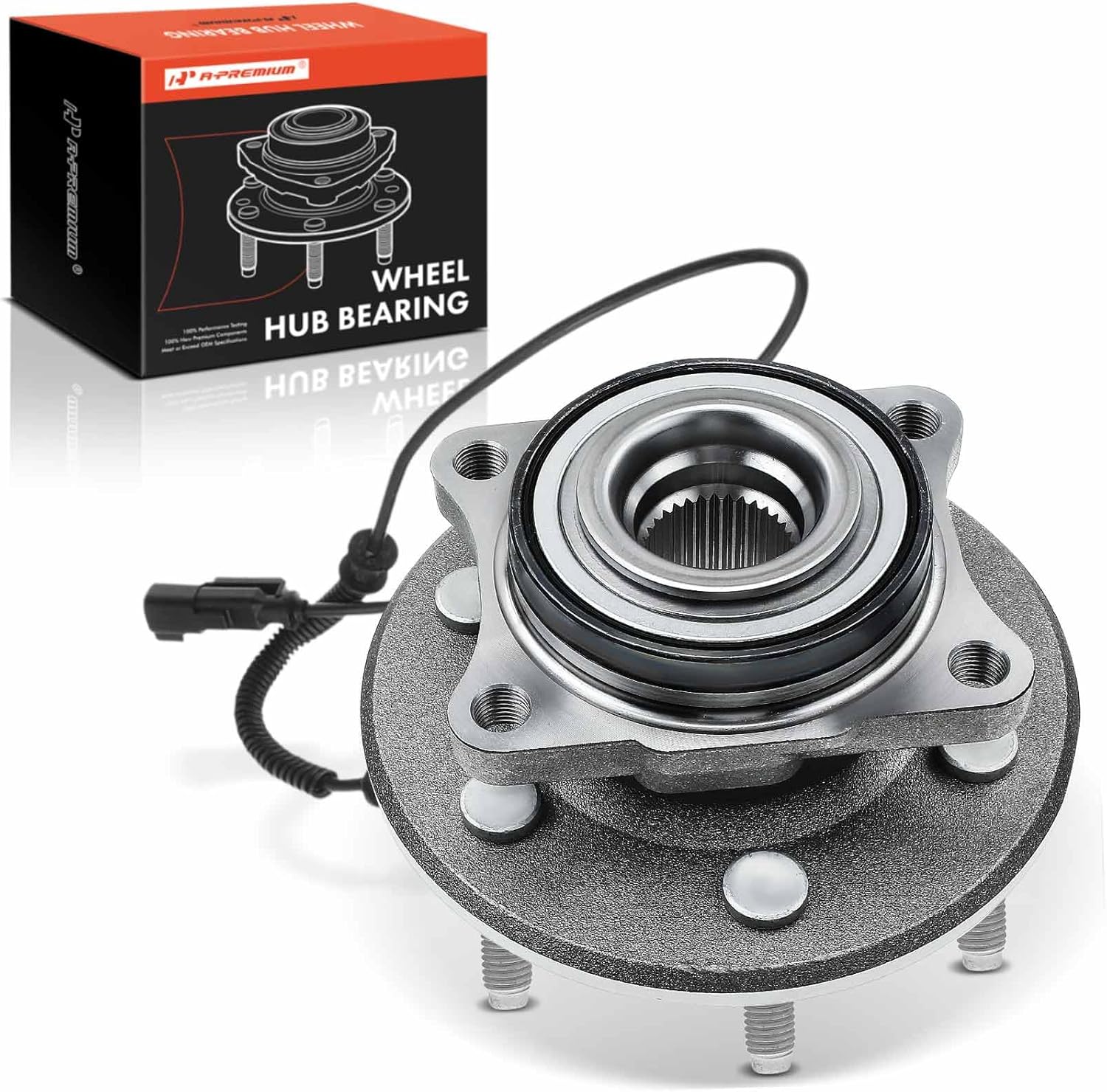 A-Premium Rear Wheel Bearing and Hub Assembly with ABS & 6-Lug Compatible with Ford Expedition 2011-2014 & Lincoln Navigator 2011-2014