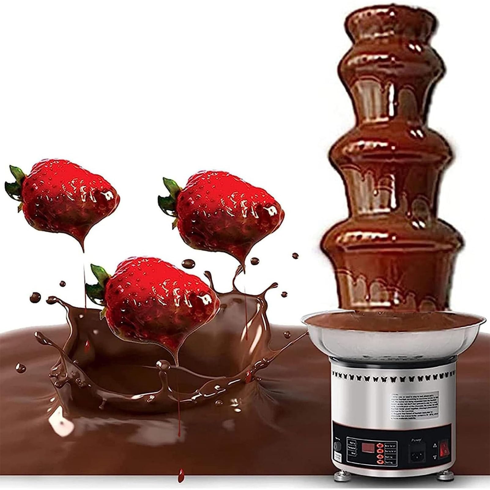 asdchZen Chocolate Fountain Machine Commercial Stainless Steel Chocolate Waterfall Machine, 4Kg Heated Melting Machine For Parties, Restaurants And Weddings,6,5