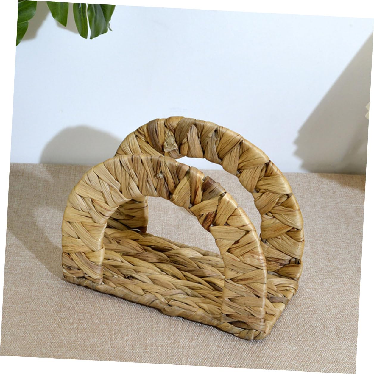 Servilletero de Pie Beige de Junco Calabaza para Restaurante y Fiesta | Estructura Estable, Bordes Lisos sin Rebabas, Uso Amplio en Comedor y Cocina