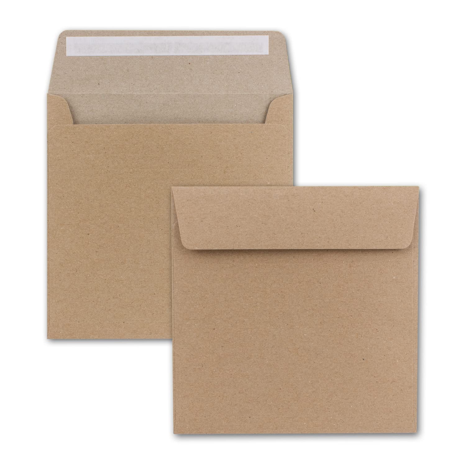 2000 Quadratische Brief-Umschläge Kraftpapier (Muskat Braun) - 15,5 x 15,5 cm - 100 g/m² Haftklebung stabile Kuverts ohne Fenster - von Ihrem Glüxx-Agent