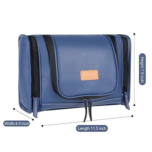 Miniatura 4 de MIRASON Neceser colgante para hombre kit de dopp de cuero de PVC organizador de viaje impermeable con gancho y asa de metal resistente para baño