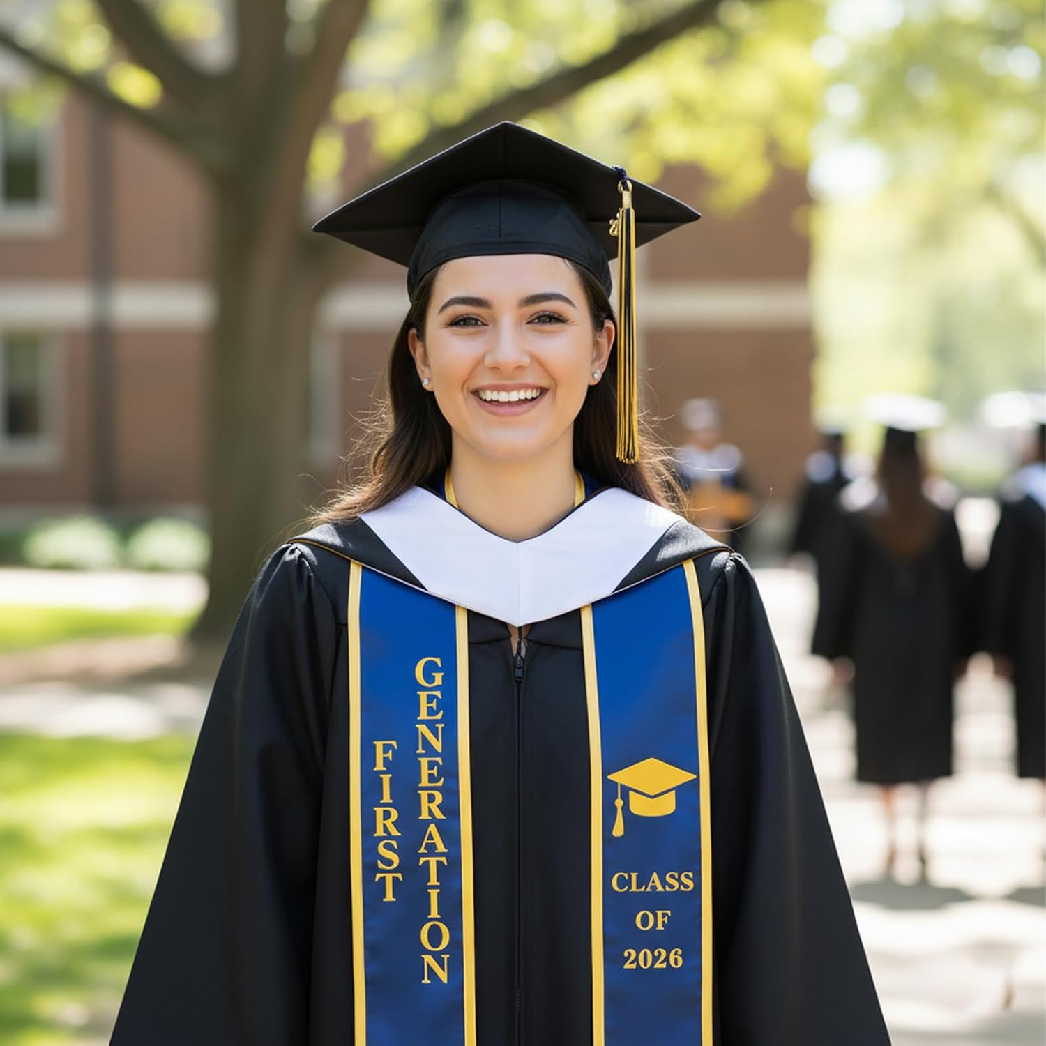 Graduation Stole Class of 2026 Unisex Honor Sash for Ceremony Cloth Grad Stole Cap Gown Accessories