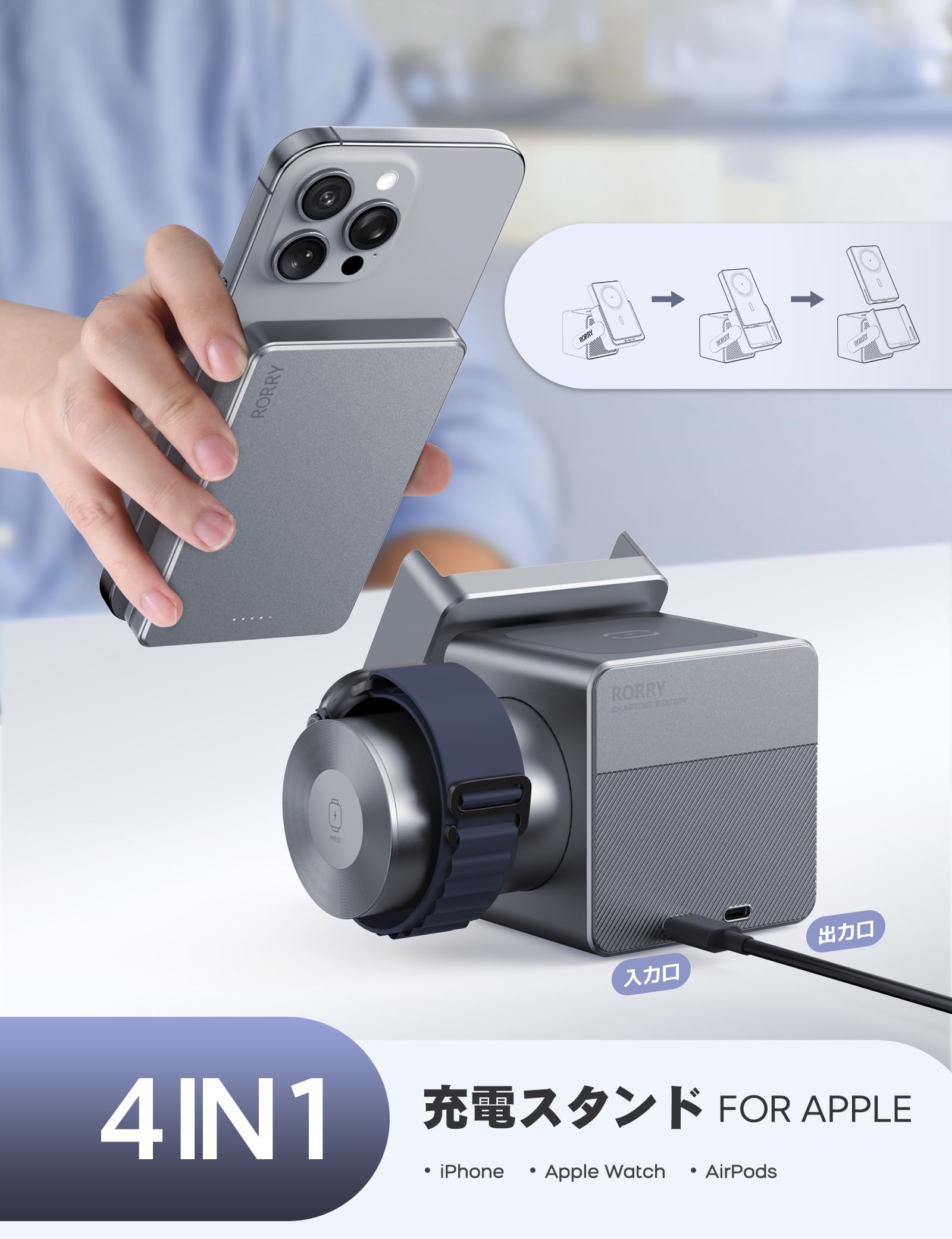 Amazon.co.jp: 【自信作 究極の45W】RORRY ワイヤレス充電器 4in1 mag