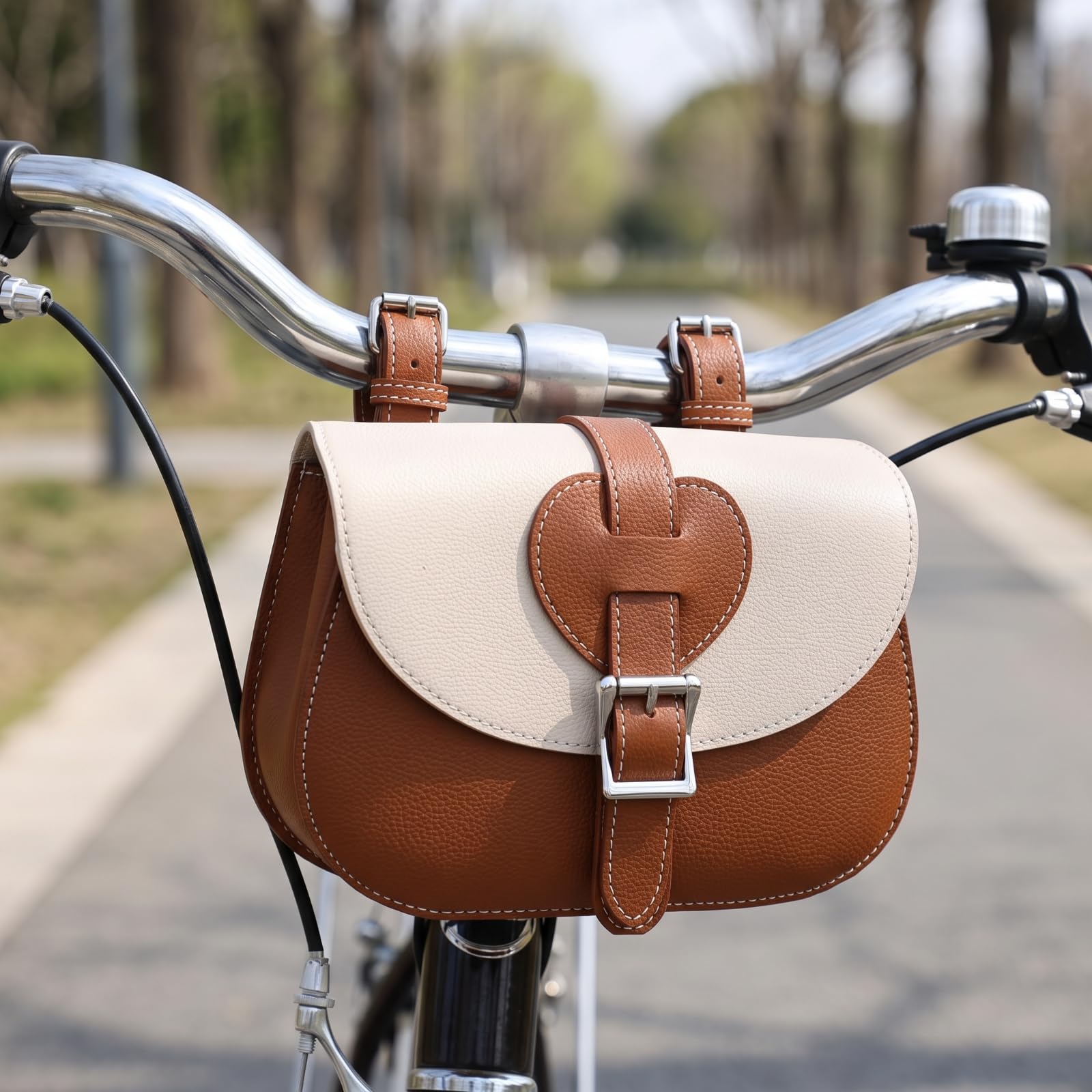 Sacoche Avant pour Vélo Rétro | Fermeture par Boucle Métallique, Compact, Sacoche pour Vélo Pliant, Cyclisme Urbain, déplacement quotidien à vélo