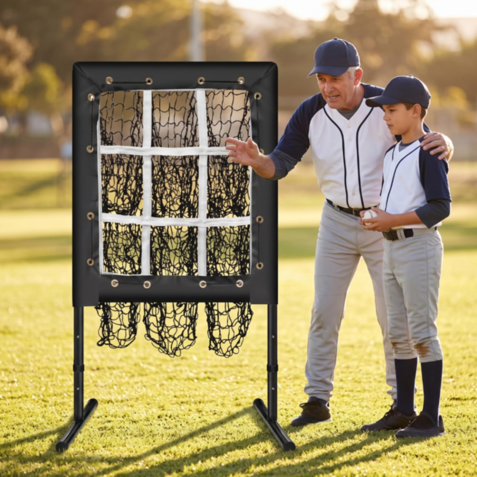 Sharplace Red Béisbol con 9 Secciones Profesional Red Lanzamiento con Strike sin Herramientas para Jugadores