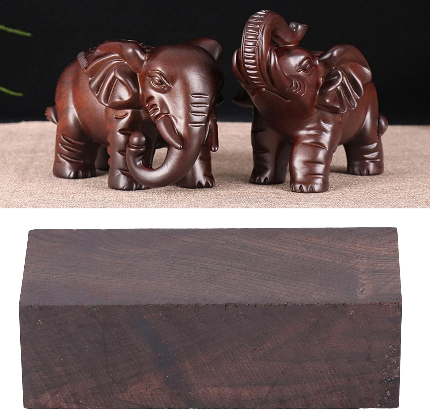 Ebony Sawn Timber, 125 x 50 x 40 mm, Black Ebony Sawn Timber, Aging Resistant Raw Wood Grip Plate Material for DIY Musical Instrument Tools and Tailor Handles