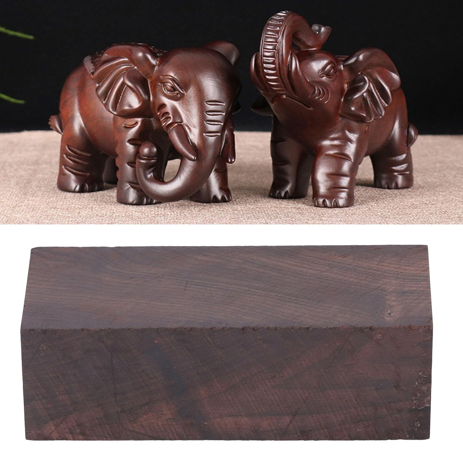 Ebenholz-Schnittholz, 125 X 50 X 40 Mm, Schwarzes Ebenholz-Schnittholz, Alterungsbeständiges Rohholz-Griffplattenmaterial für DIY-Musikinstrumentenwerkzeuge und Schneidergriffe
