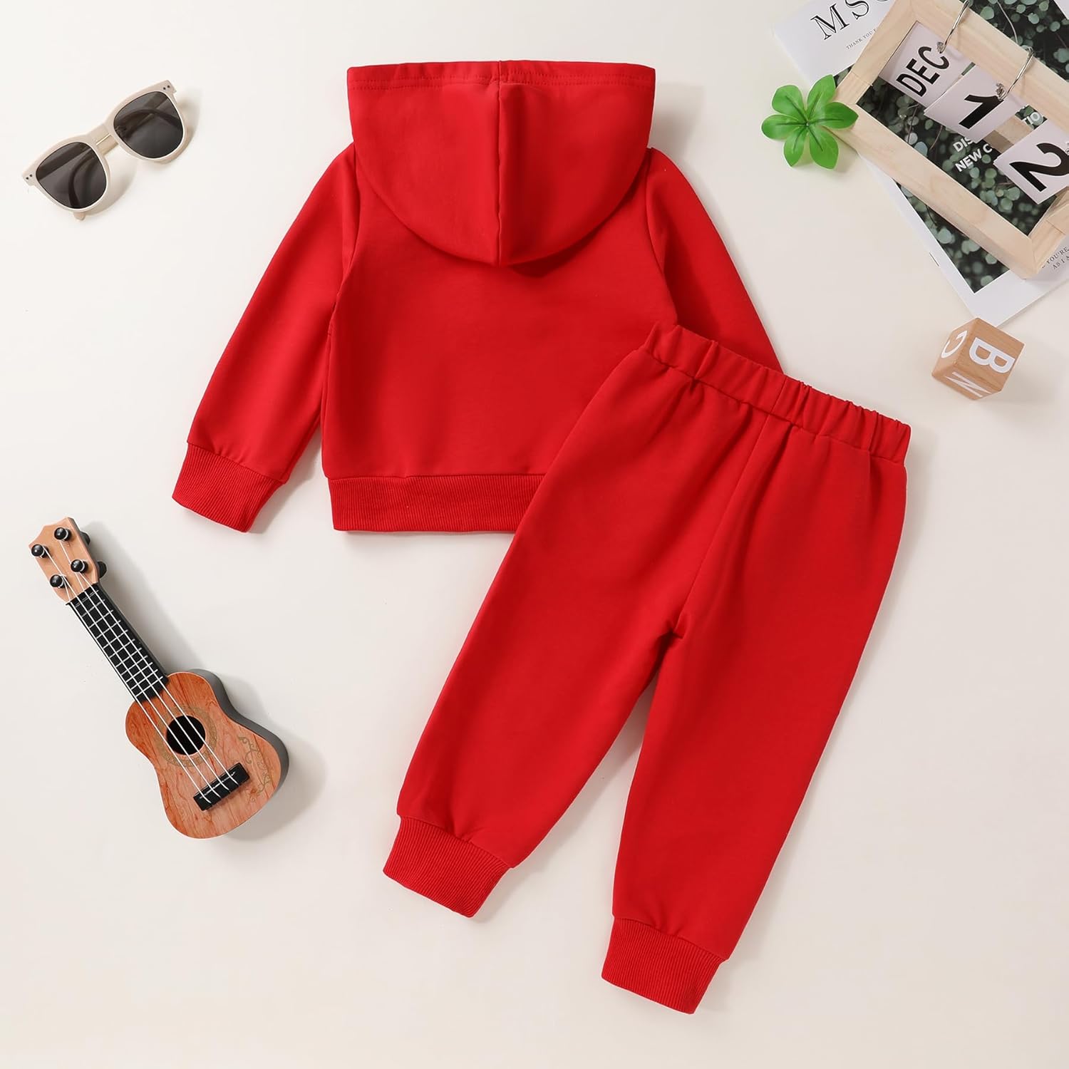 Happy Town Baby Clothes for Girls Boys Solid Color Half-Zip Sweatshirt and Sweatpants Outfits Set Fall Toddler Sweatsuit - Image 5