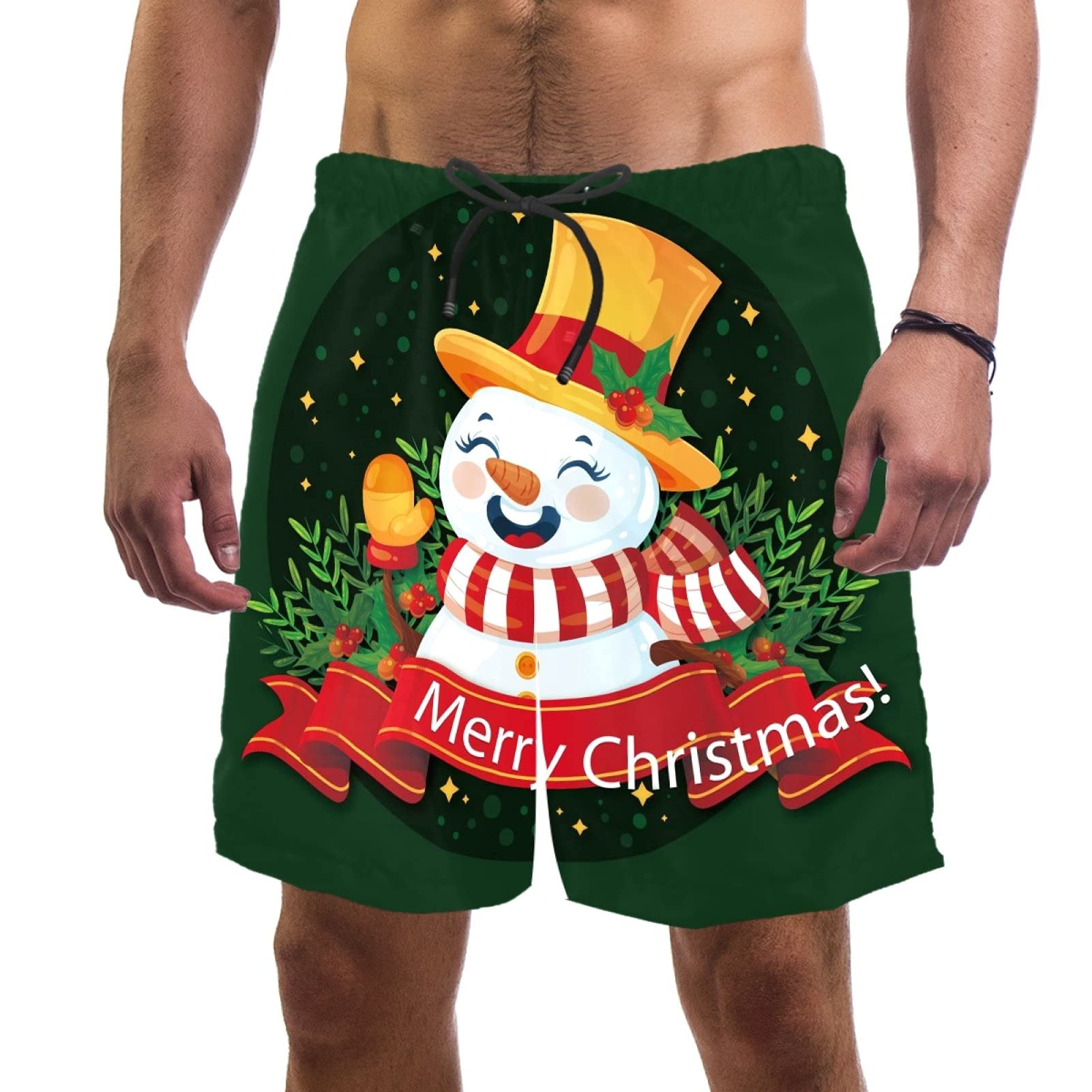 Short de bain pour homme doublure maille vert confort plage piscine L