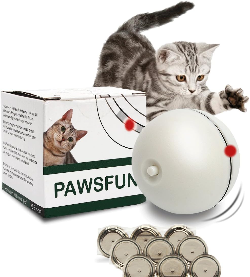 Toys For Cat Ball Interactive Automatic Rolling Light Entertainment Exercise For Kitten Cats And Puppy Dogs(9 Batteries Included)