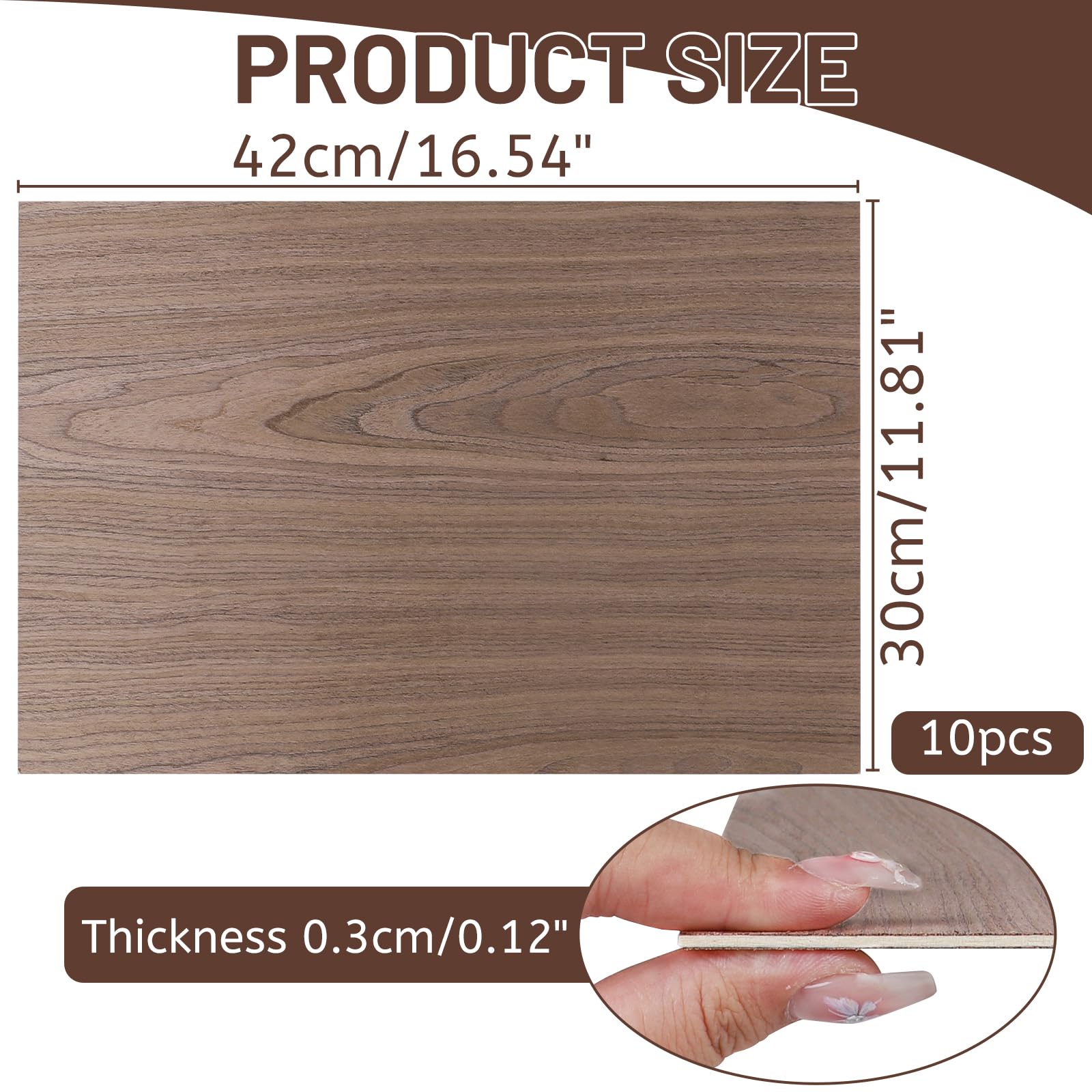 DBREAKS 10 Stück Sperrholzplatte 420x300mm 3mm Walnuss Holzplatte Pappelsperrholz, A3 Lasercut Holz, Holzplatte Zuschnitt Nach Maß, Laser Holz für Laserschneiden Lasergravur