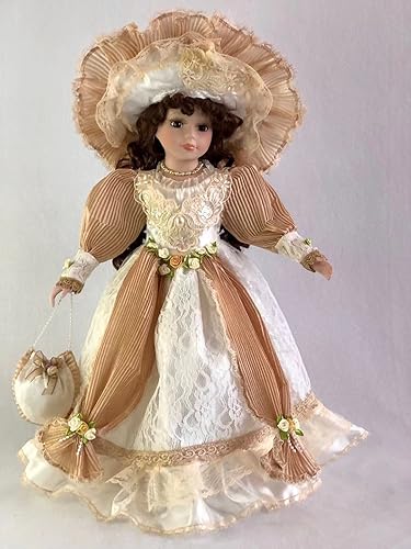 J.Misa Collection Muñeca victoriana de porcelana de pie de 18 pulgadas con soporte, 18 pulgadas de alto