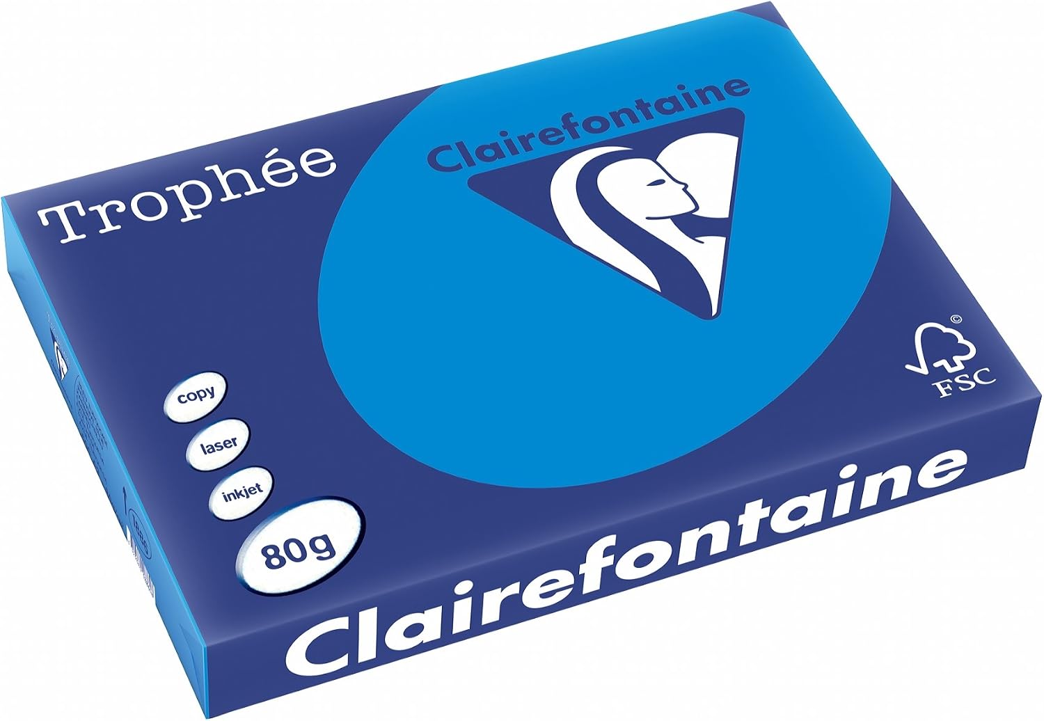 Clairefontaine Trophee 1886C A3 Paper 500 Sheets 80 g Caribbean/Blue, blue turquoise, A3 (42 x 29.7 cm)