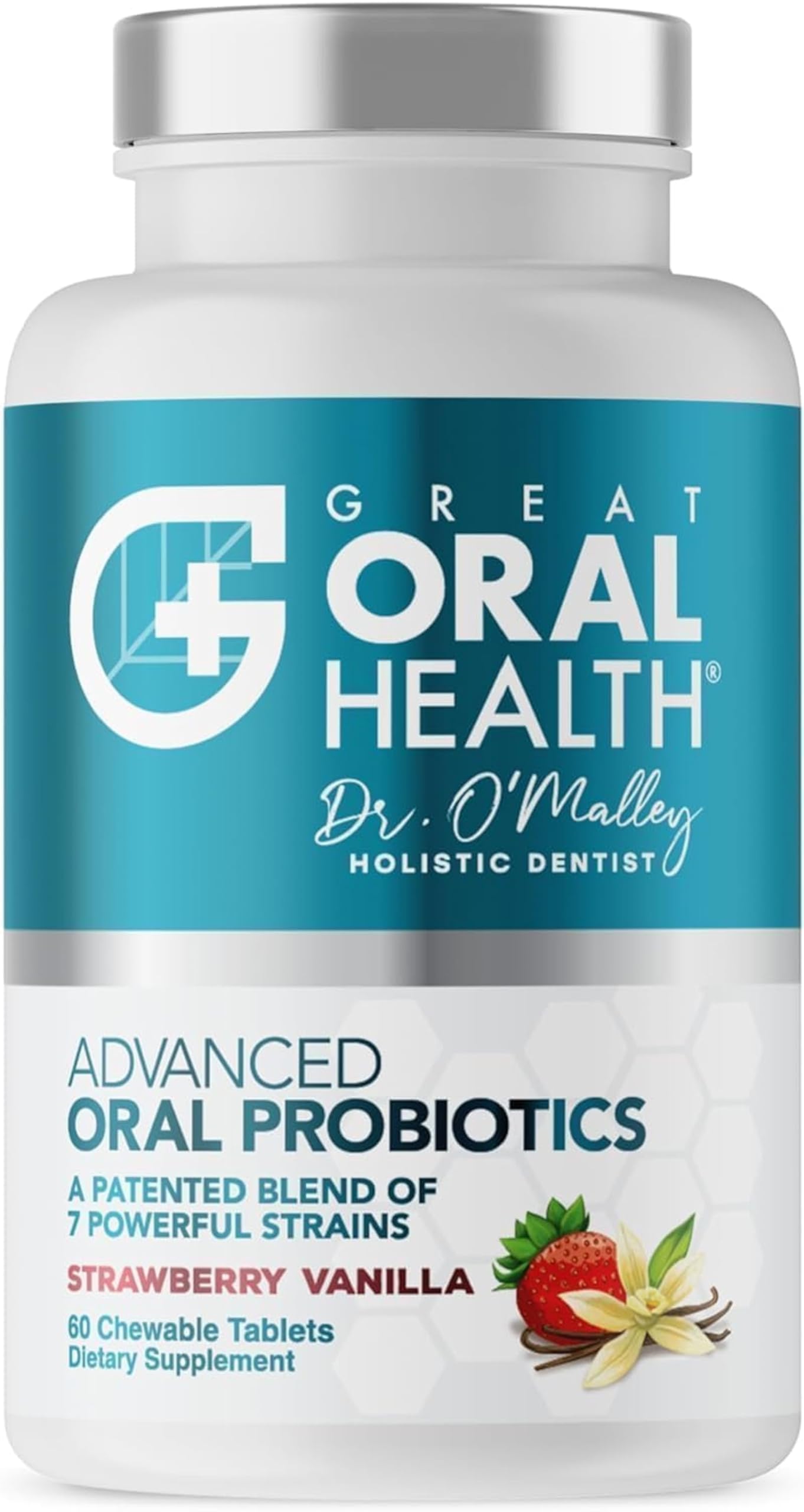 Great Oral HealthChewable Probiotics for Mouth — Probiotic — Gum Disease Gingivitis & Bad Breath Treatment Supplement w/BLIS K12 M18 — Dentist Formulated 60 Lozenge Strawberry Vanilla eBook Included
