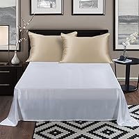 Vista 4 de ALASKA BEAR Funda de almohada, de seda natural, hipoalergénica, 19 mommes, 600 hilos, 100% seda de morera, tamaño estándar, con cierre de cremallera