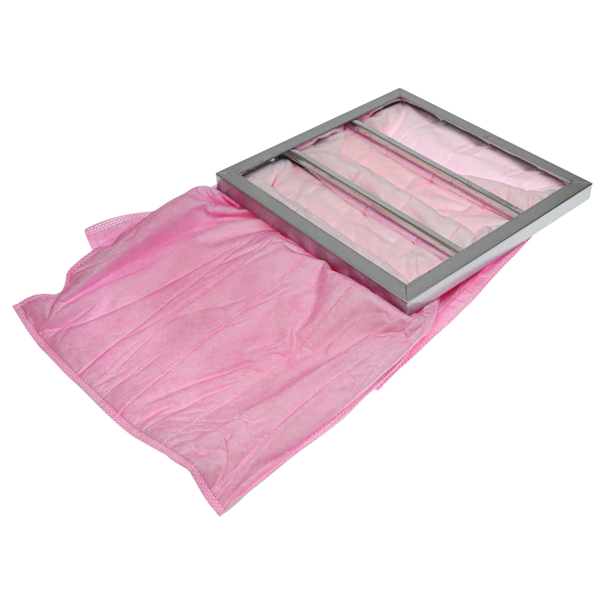 vhbw 5x Filtros de bolsa reemplaza Nilan F003997 para sistemas aire acondicionado y ventilación - Filtro F7, 28,7 x 28,7 x 36 cm rosa