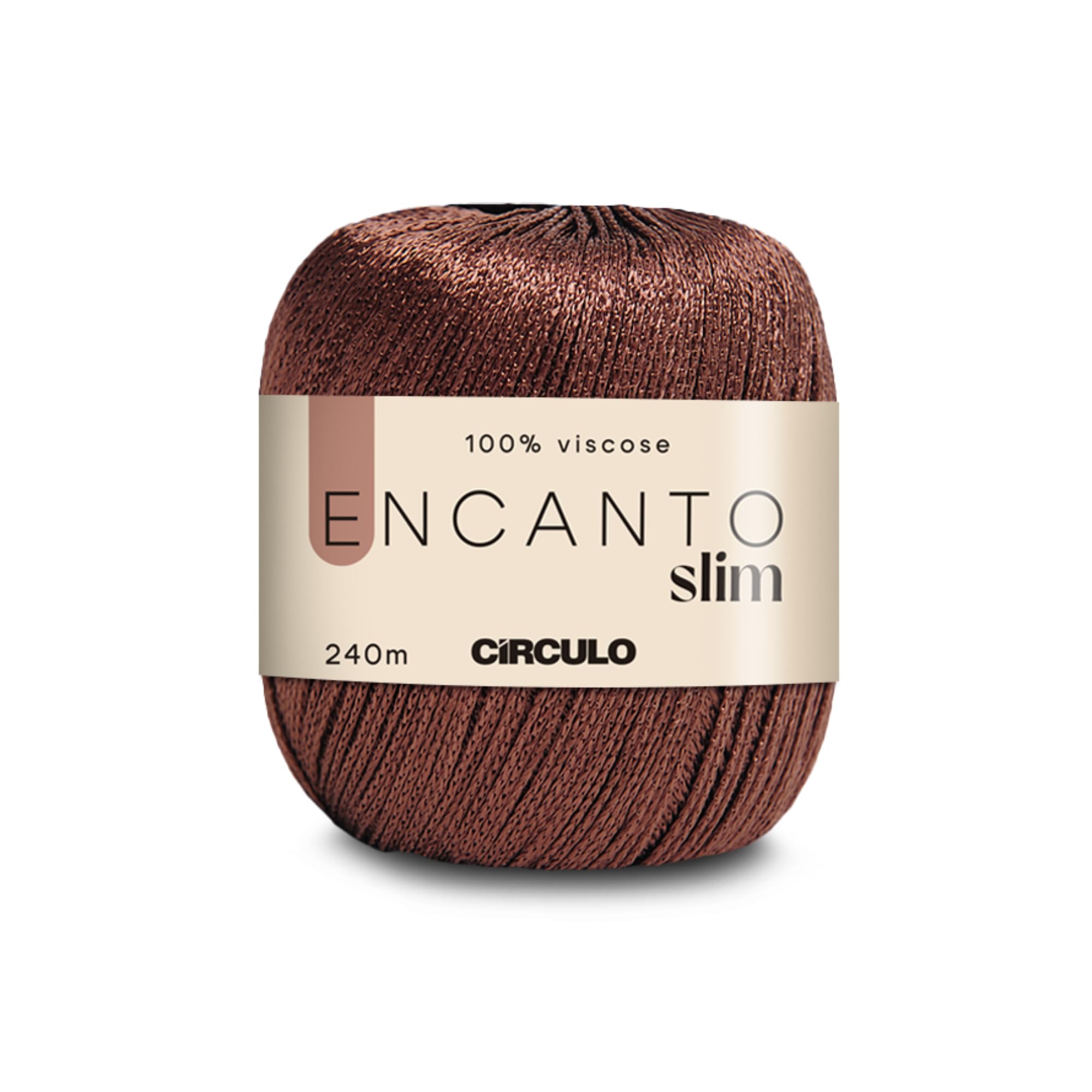 CIRCULO Encanto Slim Yarn 100% Viscose - Luxury & Shine - Sport Weight Yarn - 262 yds, 3.52 oz - Color 7382 - Chocolate