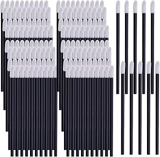 Loobas 200 PCS Disposable Lip Brushes Wands， Black Lip Brush Applicator Lip Gloss Lint Free Applicator Lip Wands Lipstick Applicator Wands Lip Gloss Brush for Makeup