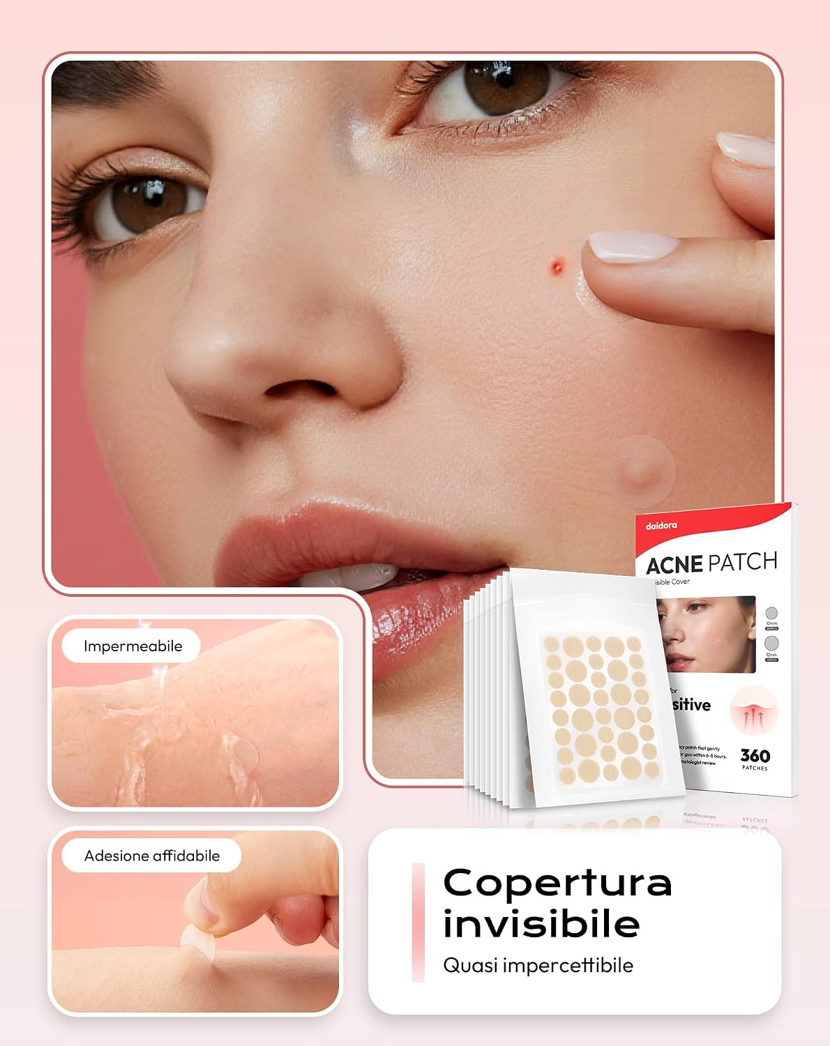 “Patch Brufoli Invisibili – Idrocolloide, Impermeabili e Traspiranti, Assorbimento Efficace per Acne – 360 Pezzi (10mm & 12mm)” - 5