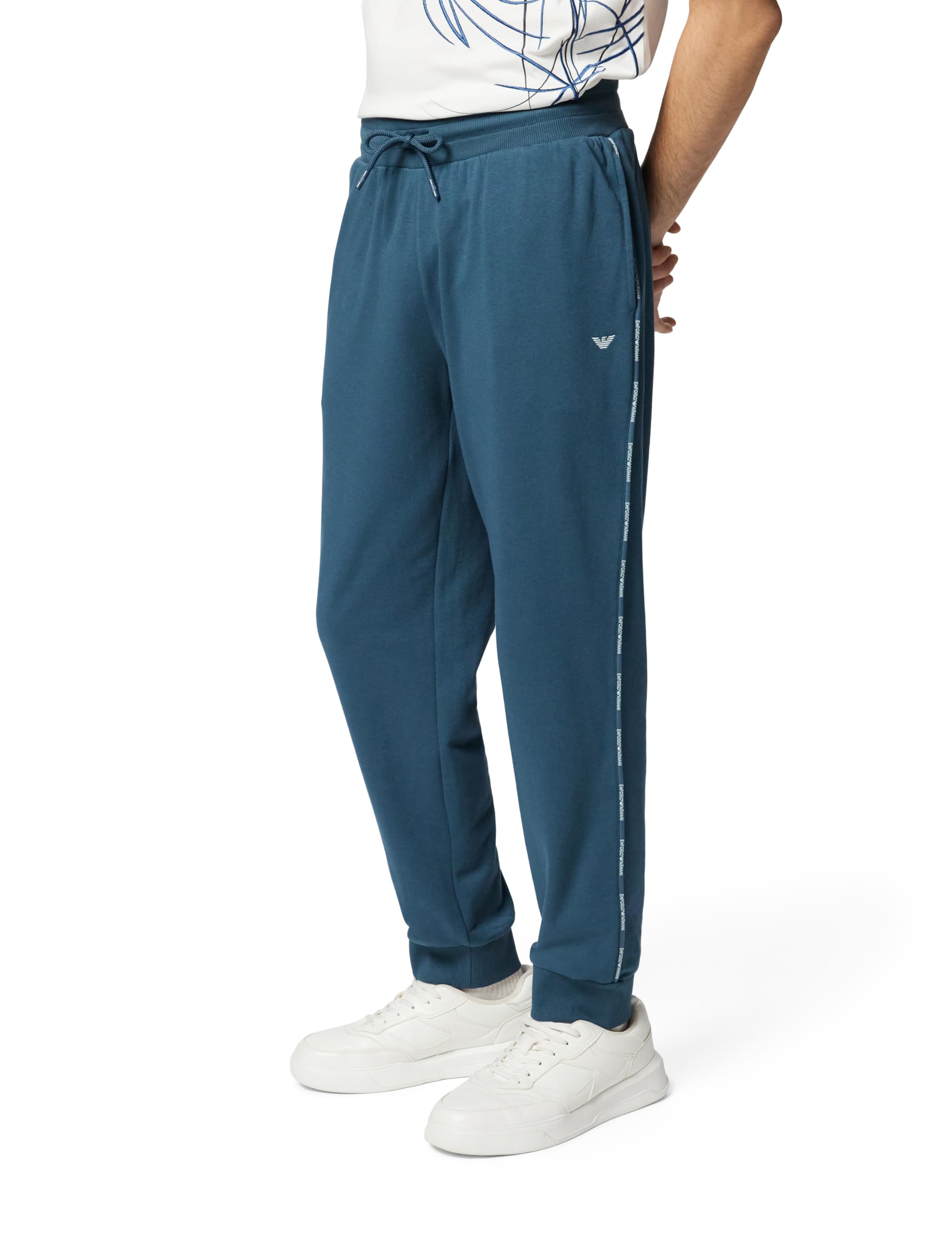 Emporio Armani Herren Orion -Frottee-Hose Mit Bündchen, Blau, Größe L