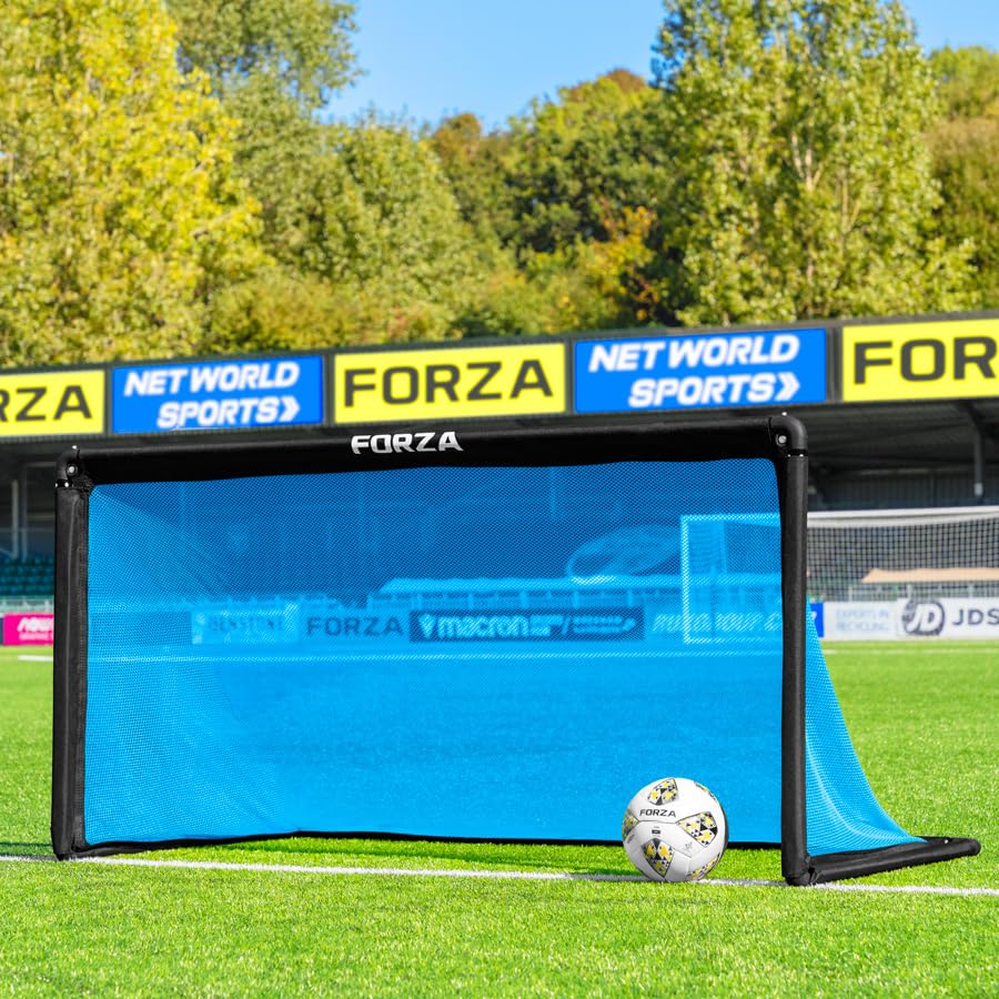 FORZA POD Goal Lite – High-Performance Quick-Fold Football Goal for Garden, Park & Training Drills (Sky Blue, 6 x 3)