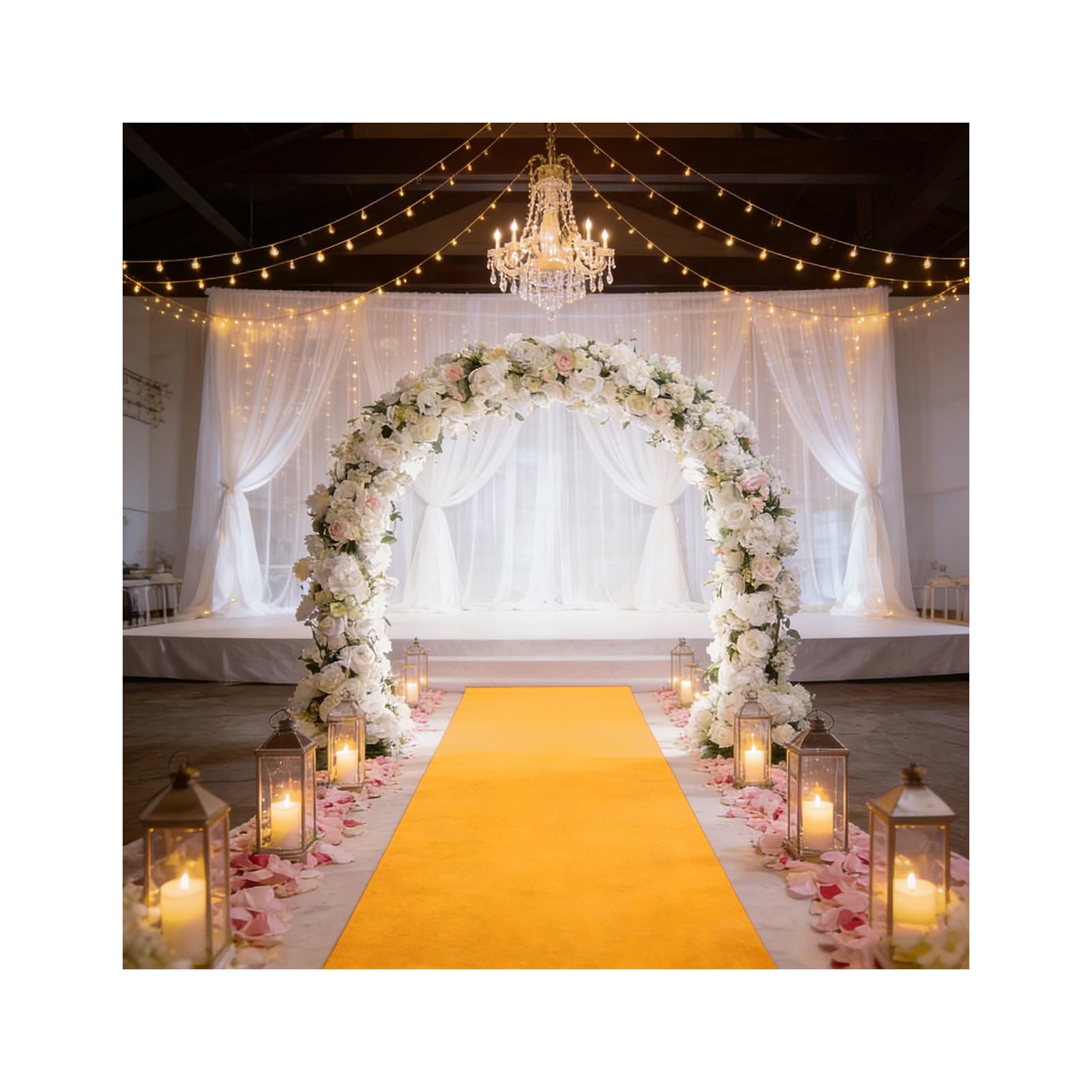 Tappeto Per Eventi Pesanti, Design Antiscivolo, Per Decorazioni Per Feste A Tema, Cerimonie Nuziali(Light Orange,6.5x164ft)