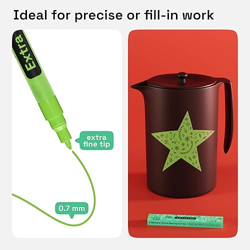 Miniatura 152 de ARTISTRO - 2 plumones de pintura acrílica blanca, punta media de 3 mm, perfectos para manualidades, proyectos de arte y más Blanco