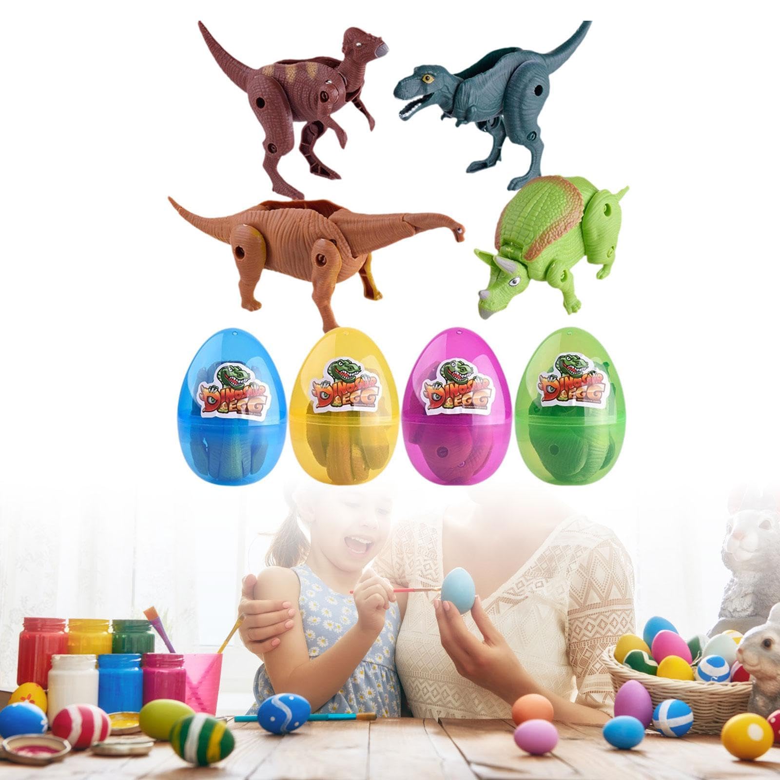 12 Uova Trasformabili a Forma di Dinosauro, Articoli per Feste, Decorazioni per La Casa E, Divertenti Uova di Pasqua Pre-riempite, Giocat, Style B