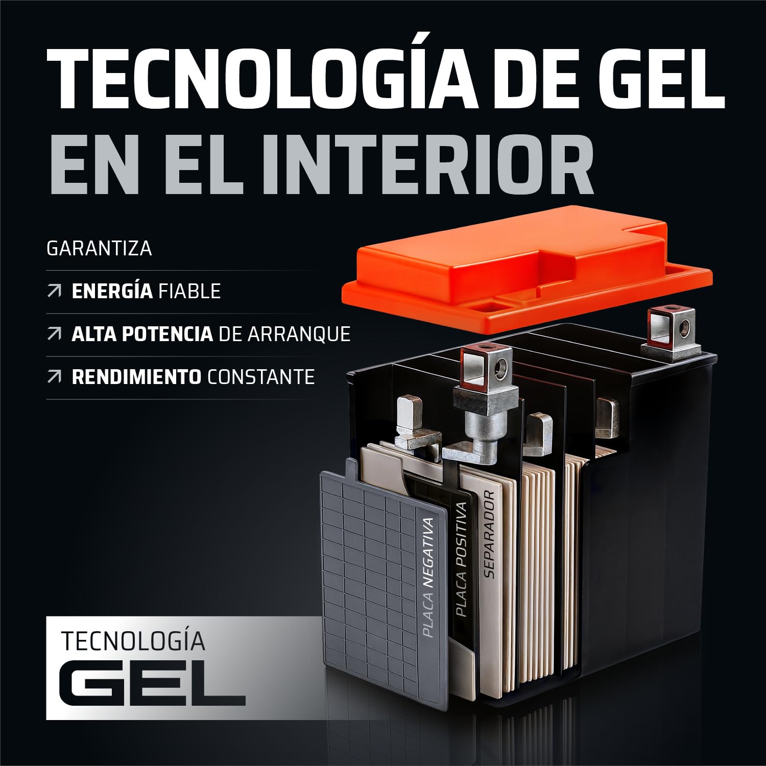 GP-PRO GB9-B - Batería de arranque para scooter y motos, 12V, 9Ah, parecido a YB9-B / 50914, sin necesidad de mantenimiento