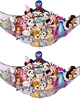 Vista 11 de Lilly's Love Hamaca para animales de peluche, organizador colgante de esquina, almacenamiento de juguetes, red de almacenamiento de animales de Coral