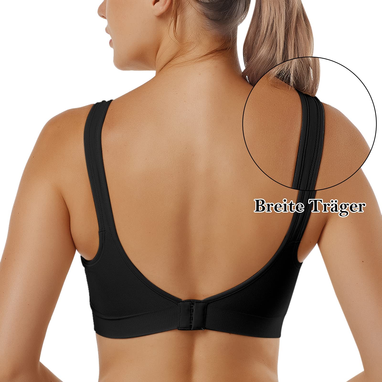 Vertvie Conjunto de sujetador deportivo para mujer, liso, sin aros, clásico, cómodo, elástico, sujeción media, con relleno, 1, 2 o 3 unidades