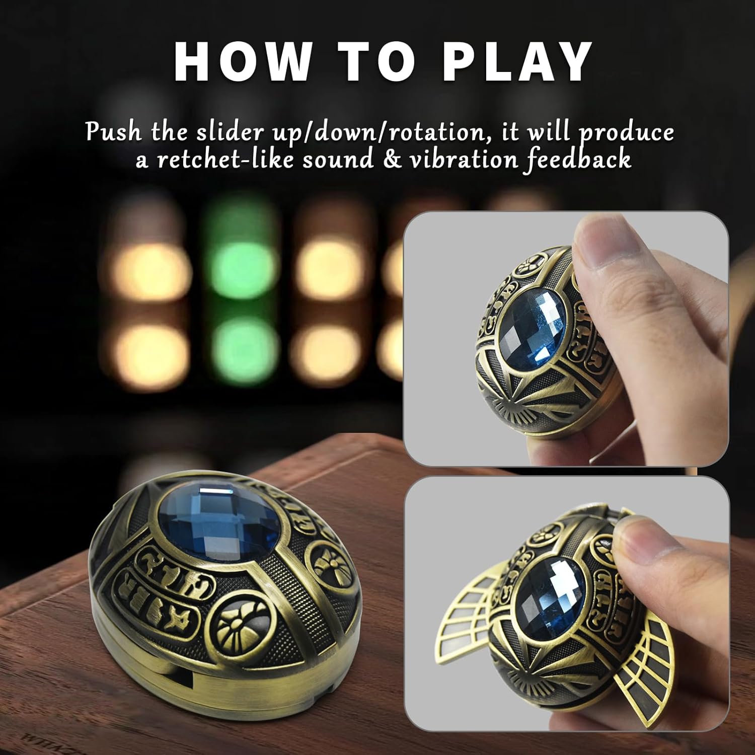 SKEDC Demon Beetle Metal Fidget Slider , Alloy Metal Mechanical Fidget Slider for Adults with Retractable Wings, Executive Desk Toy, Stress Relief Gadget for Men