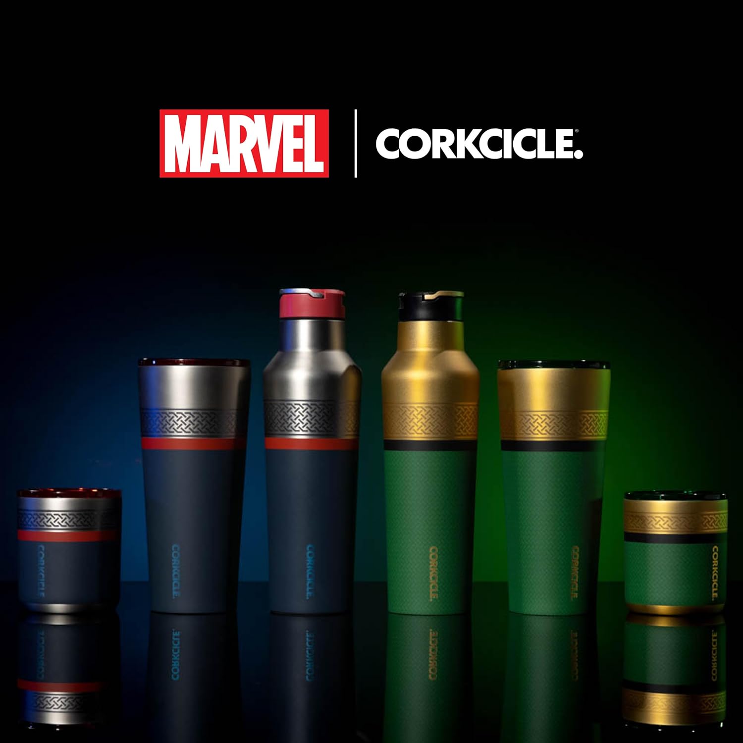 Corkcicle Disney Tumbler - Triple-Insulated Stainless Steel - Keeps Drinks Cold 9 Hours - Spill-Proof Lid - Reusable - Summer Drinkware Gift - Keeps Drinks Ice Cold - 24 oz - Loki