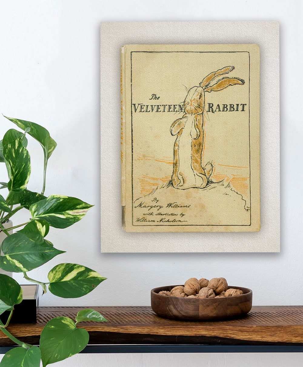 The Velveteen Rabbit Book Cover 18x24 Unframed Print – Vintage Book Cover Art for Children's Rooms, Nurseries, Libraries, Reading Nooks, Bookstores – Whimsical, Nostalgic Gift for Book Lovers