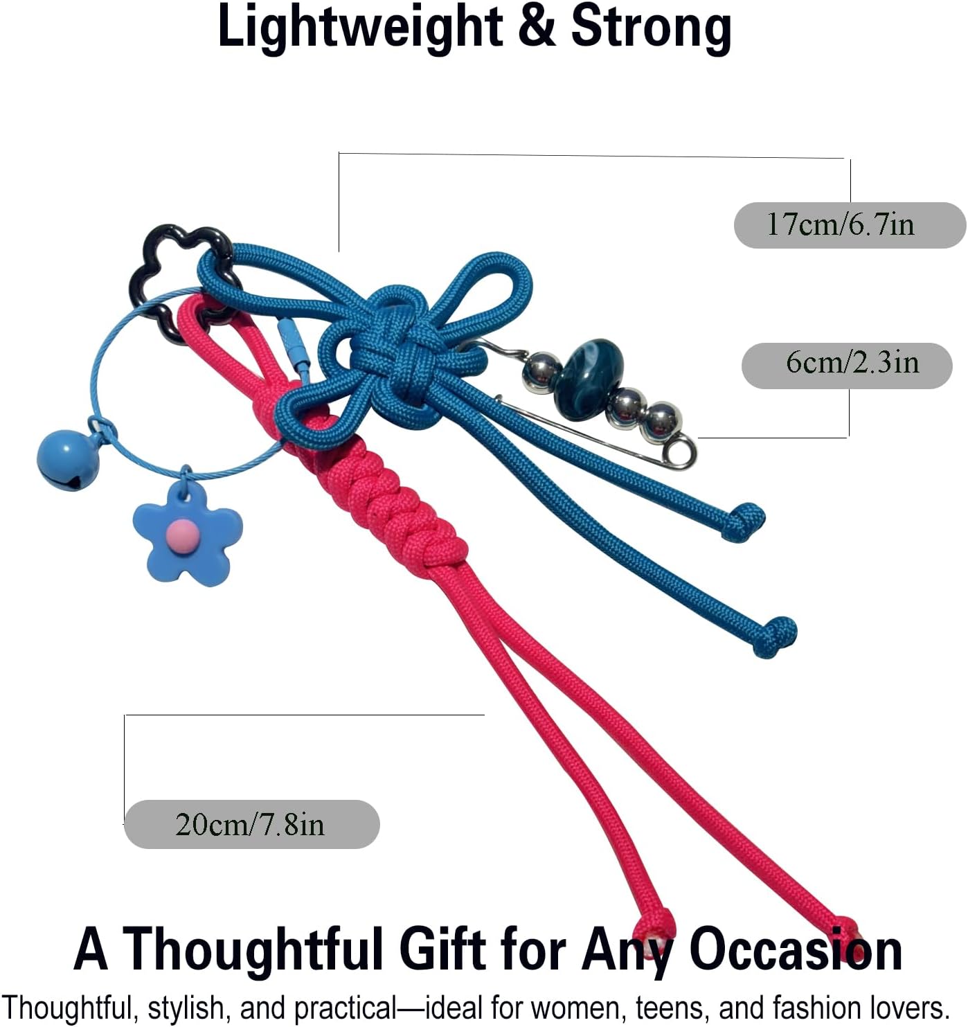 DAOSUN Paracord Keychain Bag Charms – Handmade Rope Keychain & Designer Purse Charms for Women - Image 5