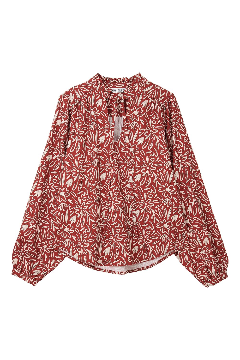 Lighthouse Clothing Grace Blouse - Brown - Women's - Viscose/Cotton - Size 12