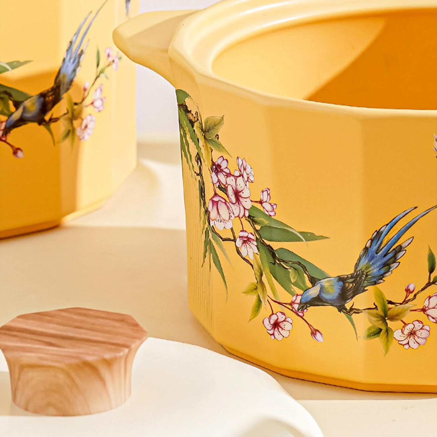 Ceramic Stockpot Clay Cooking Pot with Lid, Ceramic Soup Pot with Handle and Lid Non Stick Earthenware Pots, Heat Resistant Kitchen Stewpot for Home Restaurant, Dishwasher Safe,4.5L/4.1Quarts