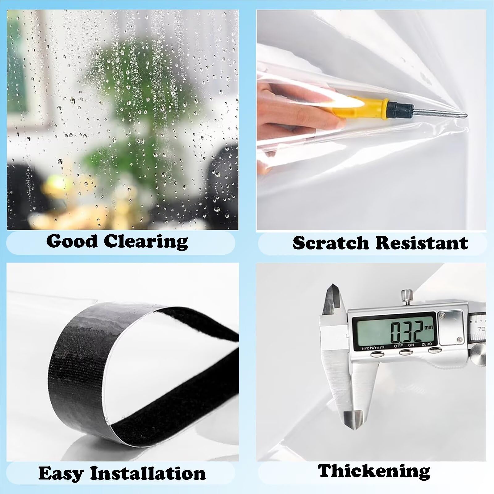plastic window insulation Black W145 x H200cm for Winter Keep Cold Out,Easy to Open for Ventilation,held by Adhesive Straps,Reusable Plastic Window wrap