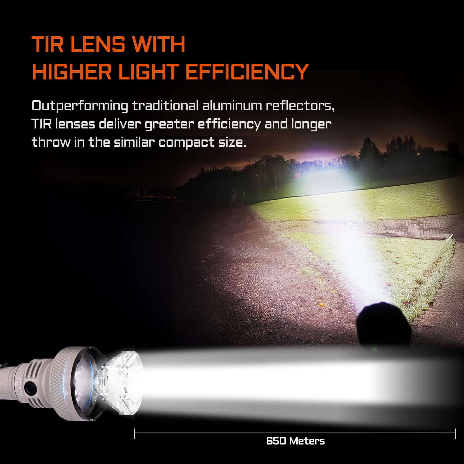 ACEBEAM L35 Tactical Flashlight, 5000 High Lumens Rechargeable