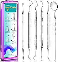 Vista 10 de Herramientas dentales, palillo dental para limpieza de dientes, kit de higiene de acero inoxidable con raspador de dientes, removedor de placa