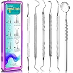 CATACC PRO Dental Tools, Dental Pick for Teeth Cleaning, Stainless Steel Hygiene Kit with Tooth Scraper Plaque Tartar Remover - with Case