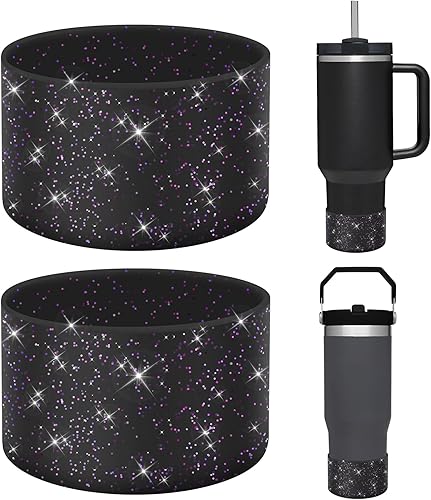 WUQID Paquete de 2 botas de silicona brillantes compatibles con Stanley Quencher Adventure de 40 onzas y Stanley IceFlow de 20 onzas y 30 onzas,
