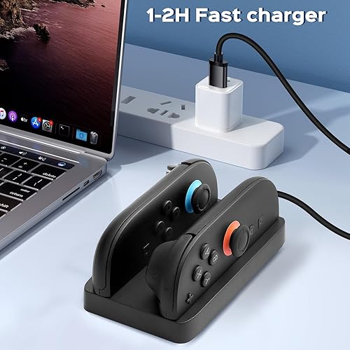 Miniatura 5 de Base de carga para Nintendo Switch 2, Switch 2 Joycons Dock para 2 Joycons, estación de soporte de cargador Joycons con indicación LED y cable de