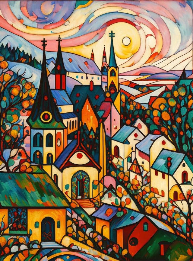 Toile murale Église Patchwork 50x70cm pour habiller un mur vide sans effort