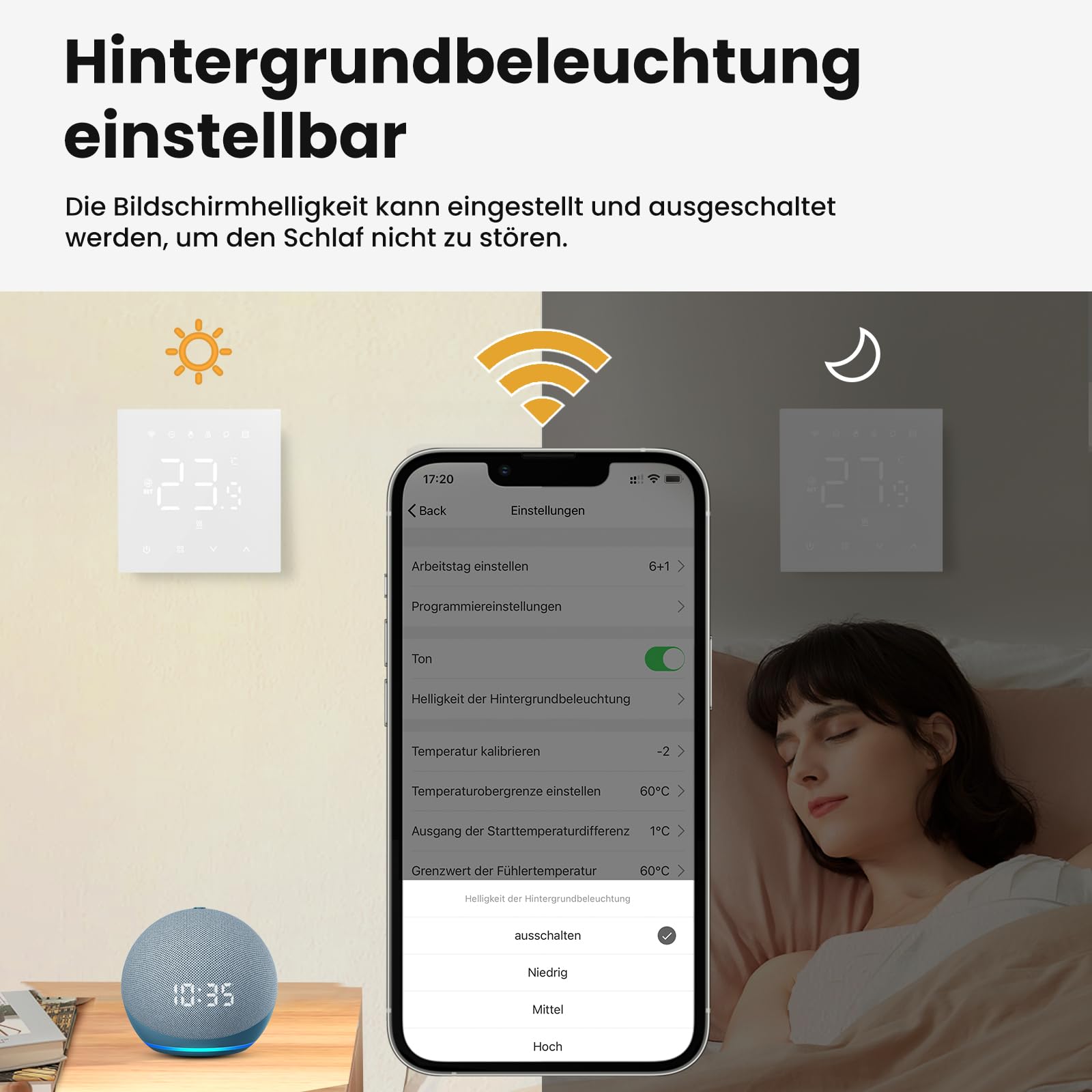MIUCDA Smart Thermostat Fussbodenheizung Wasser, Tuya WiFi Heizungsthermostat Smart Digital Raumthermostat Kompatibel mit Alexa, Google Home