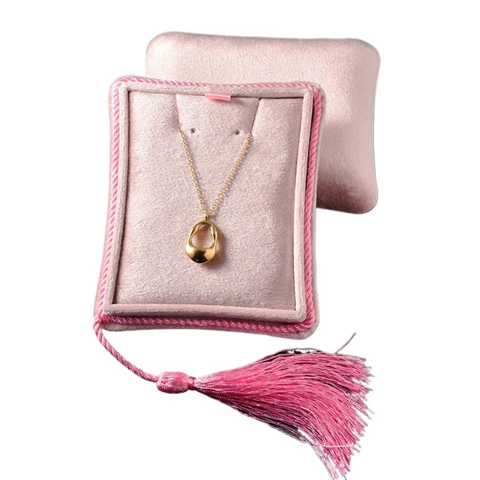 WEOKDFHA Jewelry Storage Bag Plush Velvet Necklace Jewelry Box Suede Tassel Portable Travel Storage Jewelers Pendant Packaging Boxes(Color-04)