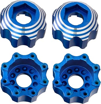 kingsea 4 Pcs RC 8X32 to 17MM Wheel Hex Adapters Aluminum Hex Adapters Compatible with Pro-Line RC Car Upgrades Parts #6353-00 6345-00, Blue