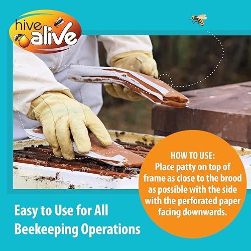 Miniatura 5 de Empanadas de polen para abejas melíferas - 2 libras (2x1 libra) de alimento para abejas con 15% de polen real de EE. UU., dosis completa de